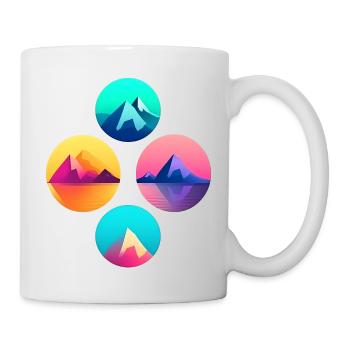 Mountain Landscape Geometric Art - Mug - white - Right