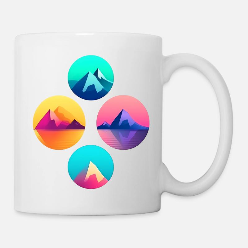Art géométrique du paysage de montagne - Mug blanc - blanc