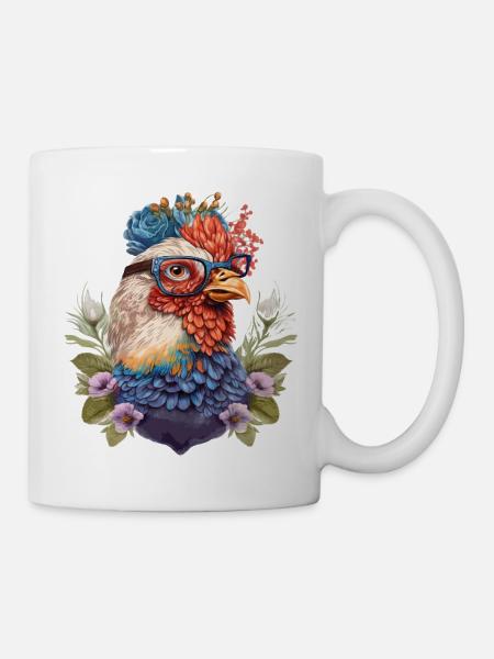 Lustige Henne - Tasse - Weiß