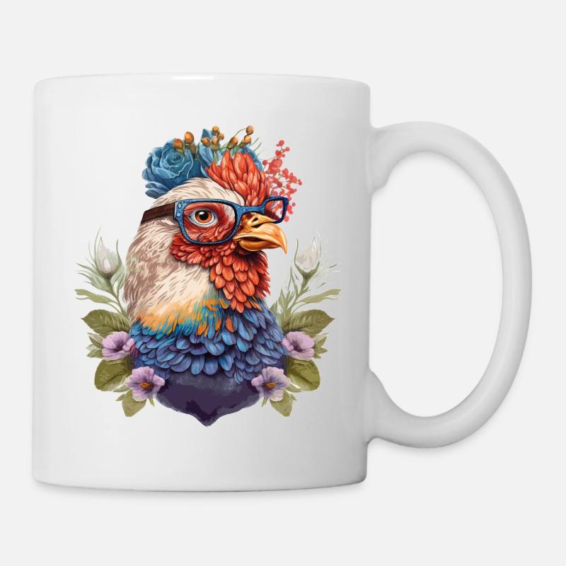 Lustige Henne - Tasse - Weiß