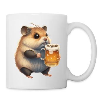 Little fat beer lover: Hamster - Mug - white - Right