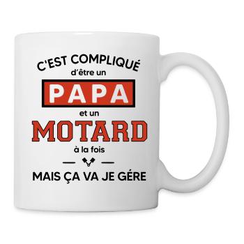 Papa et motard - Mug blanc - blanc - Droite