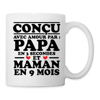 Conçu avec amour par papa et maman en 9 mois - Mug blanc - blanc - Droite