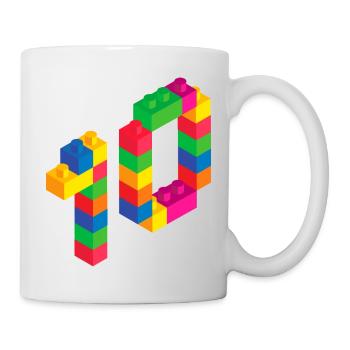 Cute Block Building 10th Birthday Gift 10 Year - Mug - white - Right