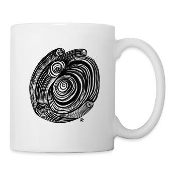 Wirbel Vortex abstrakt transparent - Tasse - Weiß - Rechts