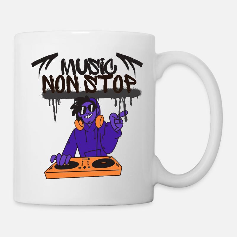 Music non stop - Mug blanc - blanc