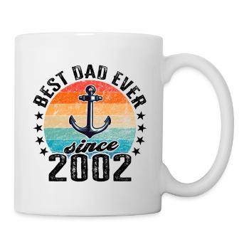 Bester Papa der Welt seit 2002 Anker - Tasse - Weiß - Rechts