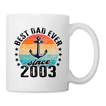 Meilleur père du monde depuis 2003 présentateur - Mug blanc - blanc - Droite