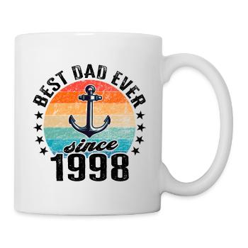 Meilleur père du monde depuis 1998 présentateur - Mug blanc - blanc - Droite