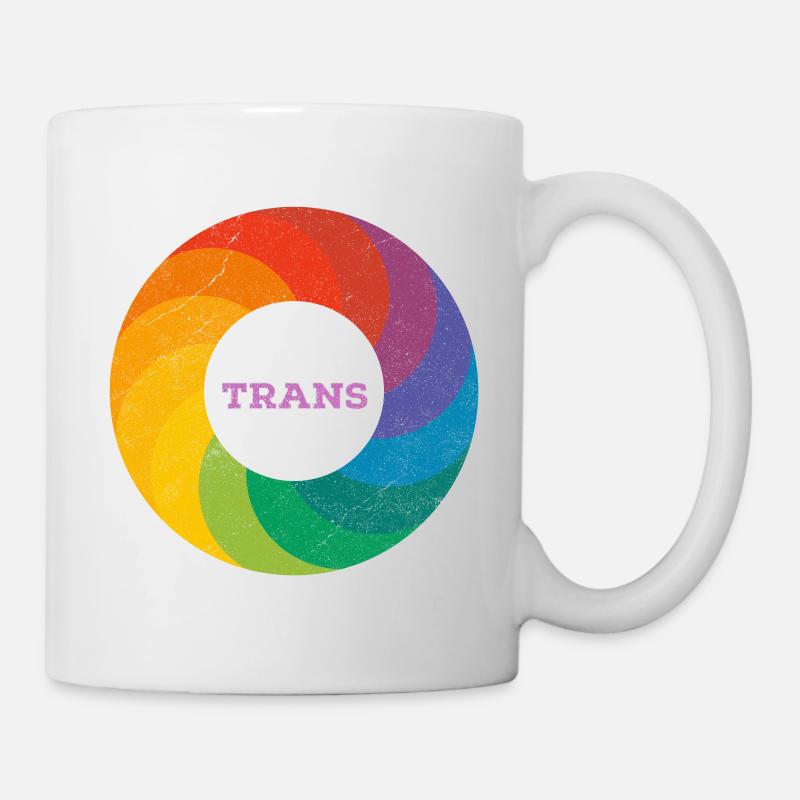Regenbogen Ring "Trans" Pink - Tasse - Weiß