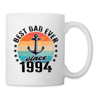 Bester Papa der Welt seit 1994 Anker - Tasse - Weiß - Rechts