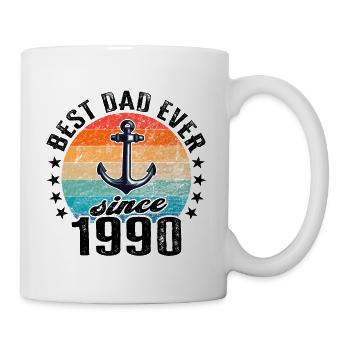 Bester Papa der Welt seit 1990 Kapitän - Tasse - Weiß - Rechts