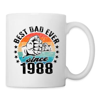 Bester Papa der Welt seit 1988 Vatertag - Tasse - Weiß - Rechts