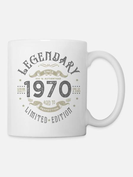 1970 Anniversaire legendary since 1970 - Mug blanc - blanc