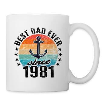 Bester Papa der Welt seit 1981 Vatertag - Tasse - Weiß - Rechts
