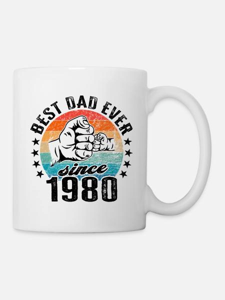 Bester Papa der Welt seit 1980 Vatertag - Tasse - Weiß