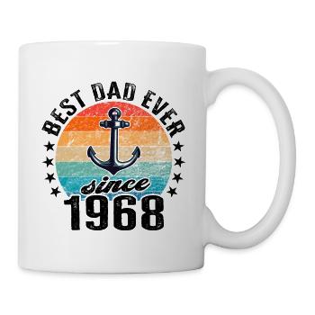 Bester Papa der Welt seit 1968 Vatertag Geburtstag - Tasse - Weiß - Rechts