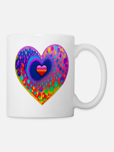 Mit Herz - Tasse - Weiß