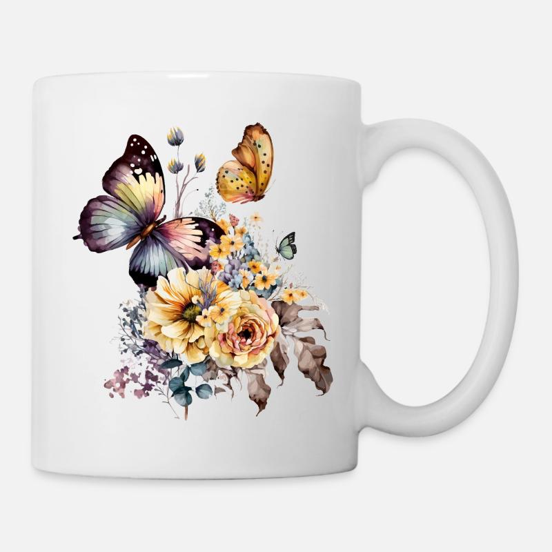 Schmetterling - Tasse - Weiß