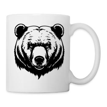 Bär Grizzly Kopf - Tasse - Weiß - Rechts