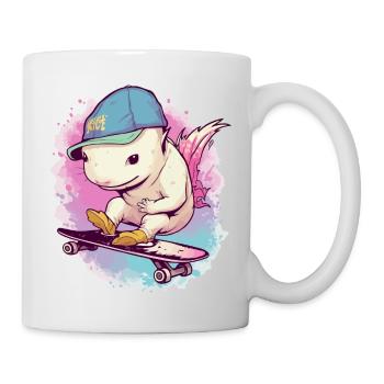 Axolotl sur son skate - Mug blanc - blanc - Droite