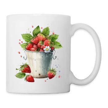 Erdbeereimer - Tasse - Weiß - Rechts