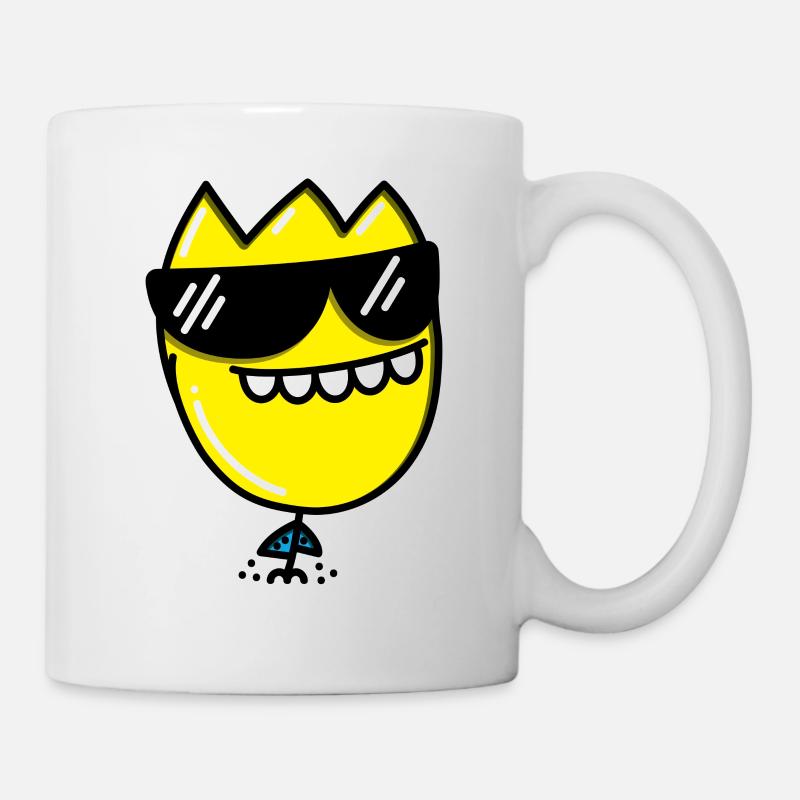 Flower with sunglasses - Mug - white