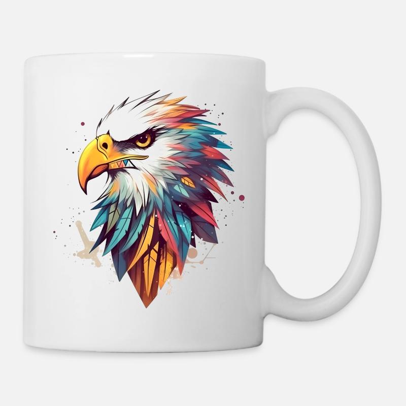 Adler bunt Böser Blick, Serös - Tasse - Weiß