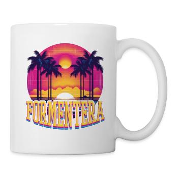 Formentera Sommer Sonne Strand Meer Palmen Urlaub - Tasse - Weiß - Rechts
