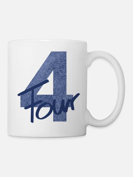 Number / Birthday / Four / 4 / Fourth / Number - Mug - white