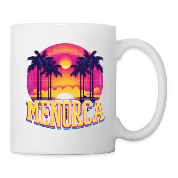 Menorca Spanien Sommer Sonne Strand Meer Palmen - Tasse - Weiß - Rechts