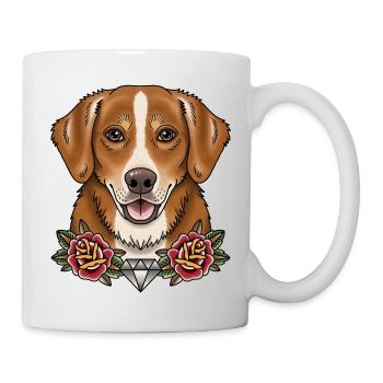 Tattoo Stil Hunde Portrait - Tasse - Weiß - Rechts