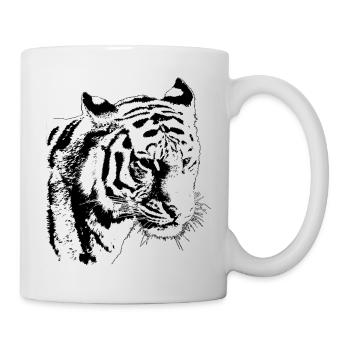 schwarzer Tiger - Tasse - Weiß - Rechts