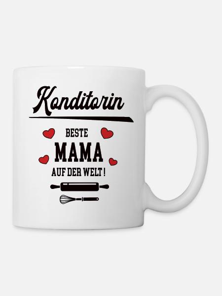 Konditorin Beste Mama Mutter Konditorei Muttertag - Tasse - Weiß