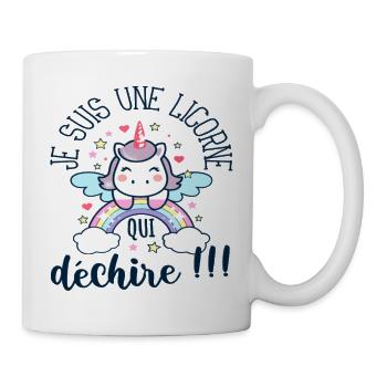 Je suis une licorne qui déchire humour licorne - Mug blanc - blanc - Droite