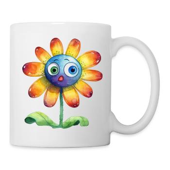 Dessin à l’aquarelle de fleur - Mug blanc - blanc - Droite