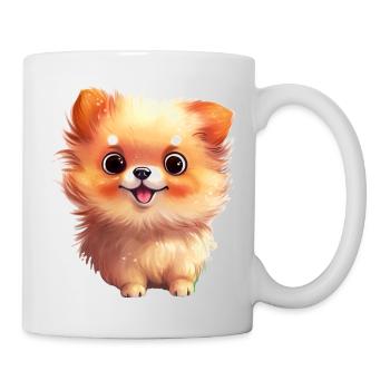 Dessin à l’aquarelle miniature de Spitz - Mug blanc - blanc - Droite