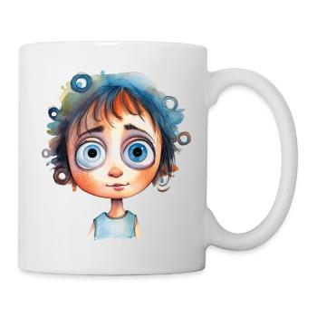 Woman Watercolors Drawing - Mug - white - Right