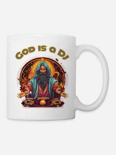 God is a DJ - Tasse - Weiß