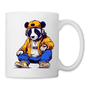 Le panda a des frissons dans le hip-hop et la fièvre du raie - Mug blanc - blanc - Droite