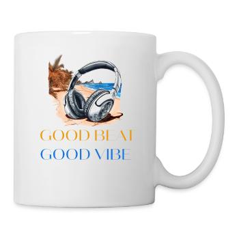 Good Beat, Good Vibe Headphones on Palm Beach - Mug - white - Right