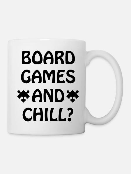 boardgame chess backgammon game night - Tasse - Weiß