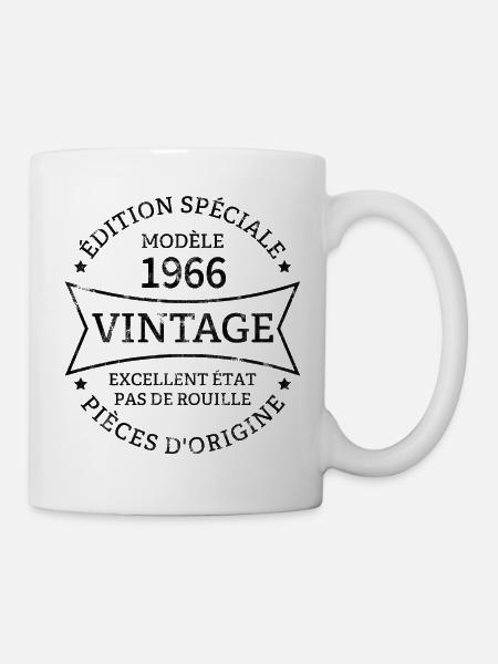 Vintage 57e anniversaire Né en 1966 Vintage 57 ans - Mug blanc - blanc