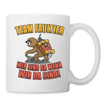 Team Faultier- Wandern und Bergsteigen - Tasse - Weiß - Rechts