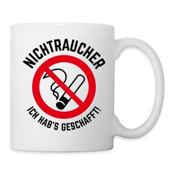 Nichtraucher – Ich Hab’s Geschafft! (3C / B) - Tasse - Weiß - Rechts
