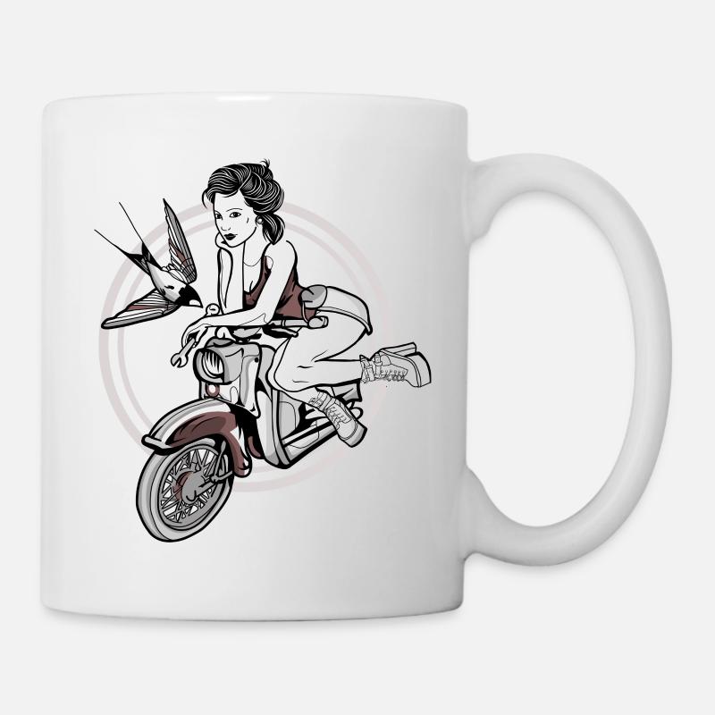 Schwalbe Lady // Illustration - Tasse - Weiß