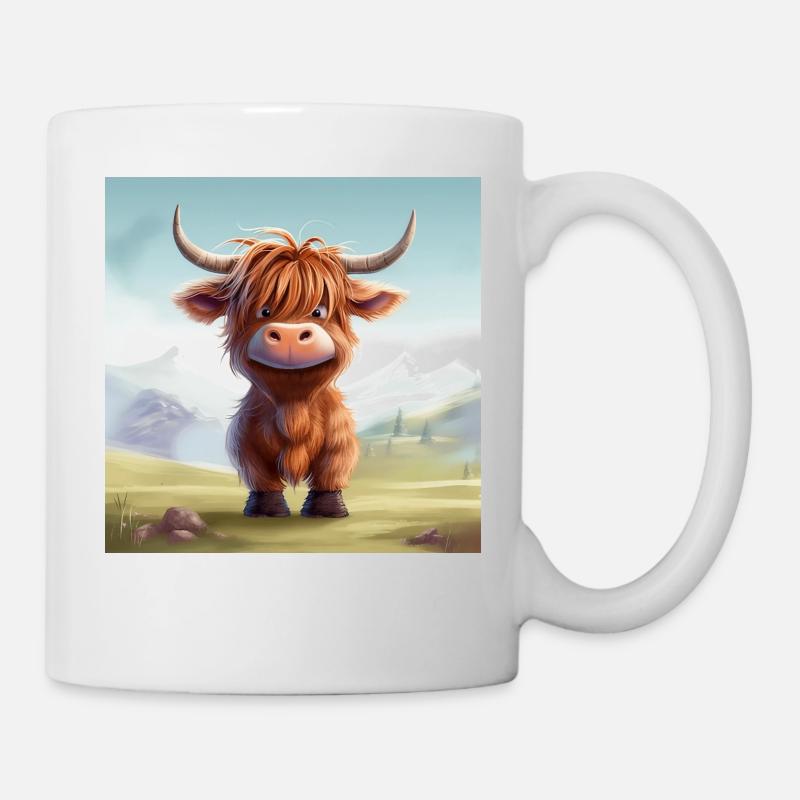 CUTE HIGHLAND COW design - Mug - white