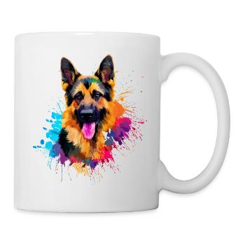 German Shepherd Paint Splash Artwork - Mug - white - Right