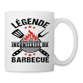 Légende du barbecue humour bbq cadeau grilleur - Mug blanc - blanc - Droite