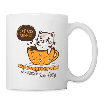 Katzen- und Kaffee-Perfektionstag - Tasse - Weiß - Rechts